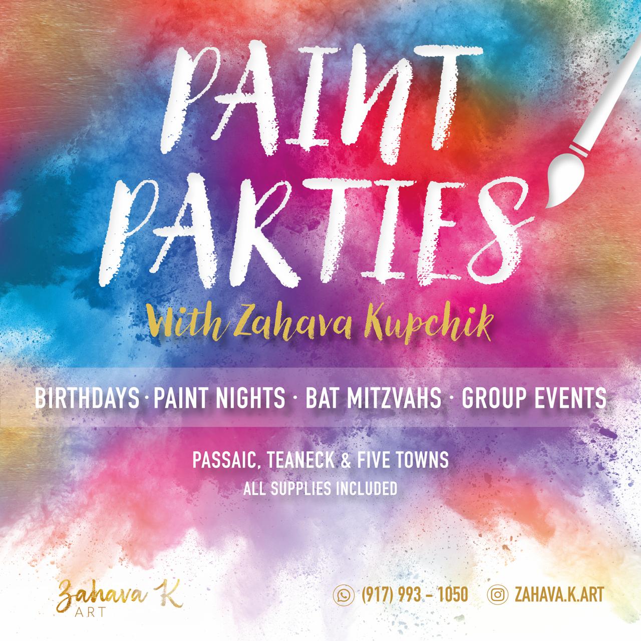 Paint Parties with Zahava Kupchik poster